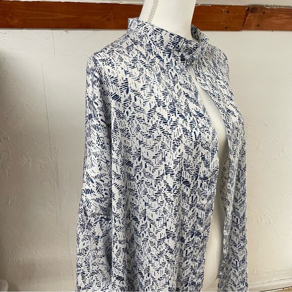 Kimchi Blue Urban Outfitters Blue & White Printed Kimono Open Jacket M/L Boho - Picture 4 of 11